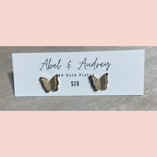 18K Gold Plated Butterfly Earrings